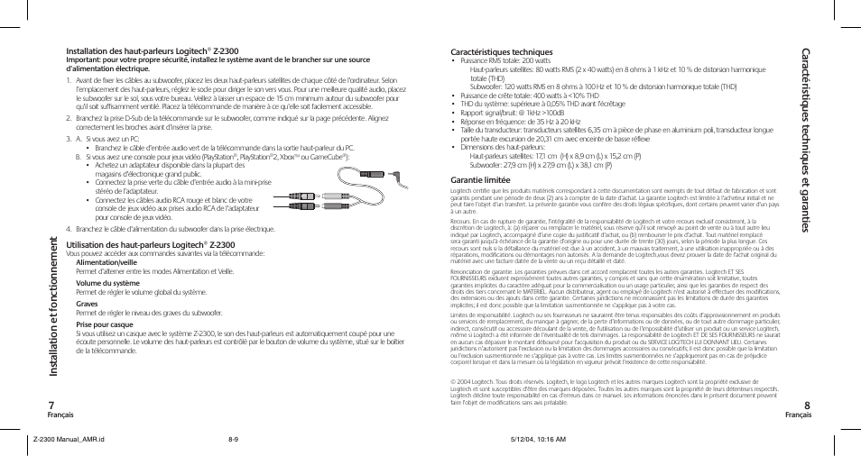 Logitech SpeakerSystem Z-2300 User Manual | Page 5 / 9