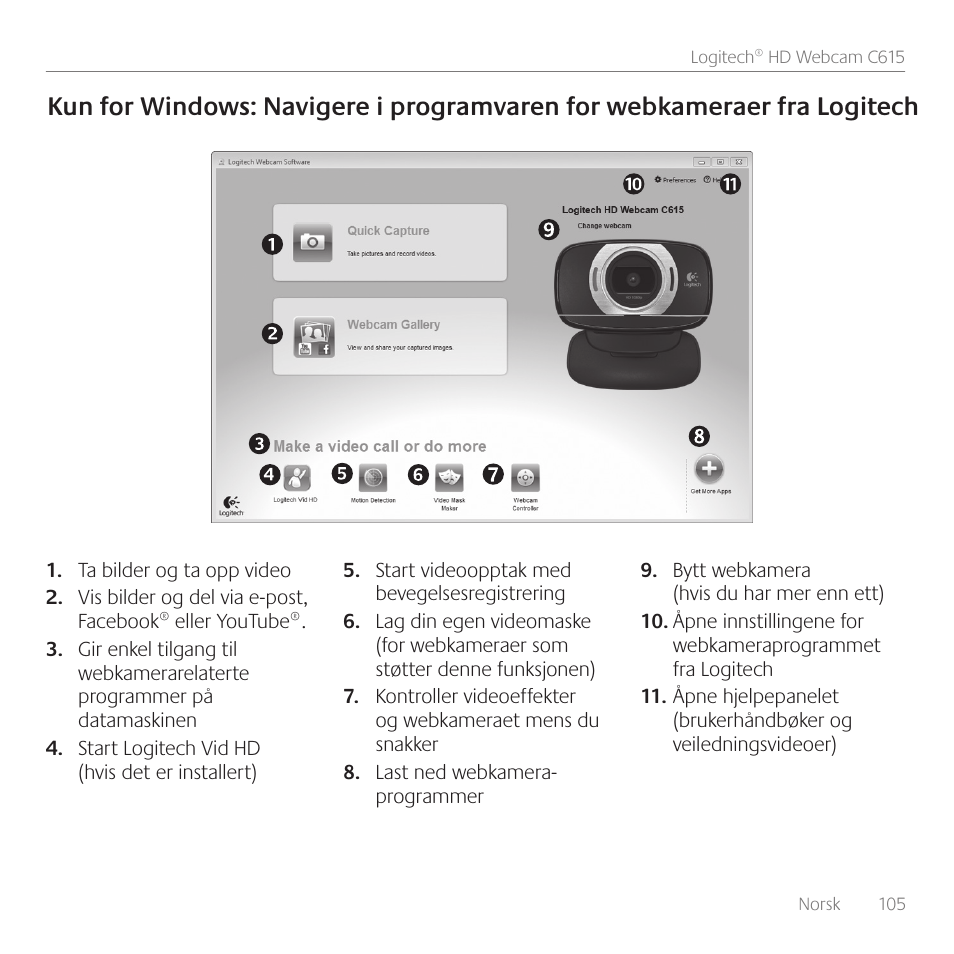 Logitech C615 User Manual | Page 105 / 172
