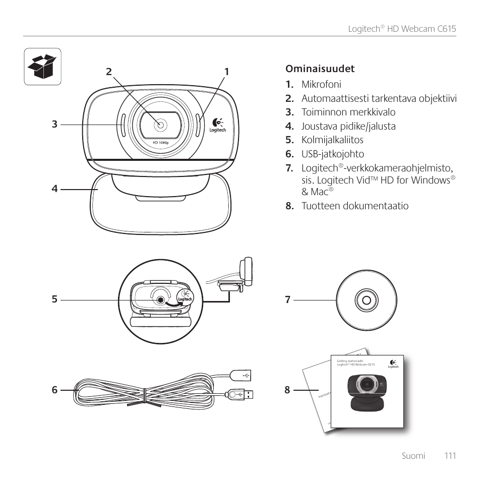 Logitech C615 User Manual | Page 111 / 172