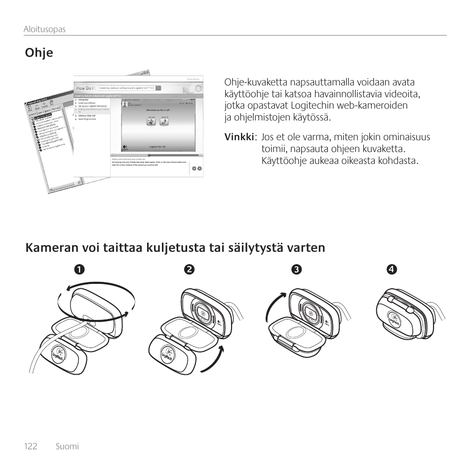 Ohje | Logitech C615 User Manual | Page 122 / 172