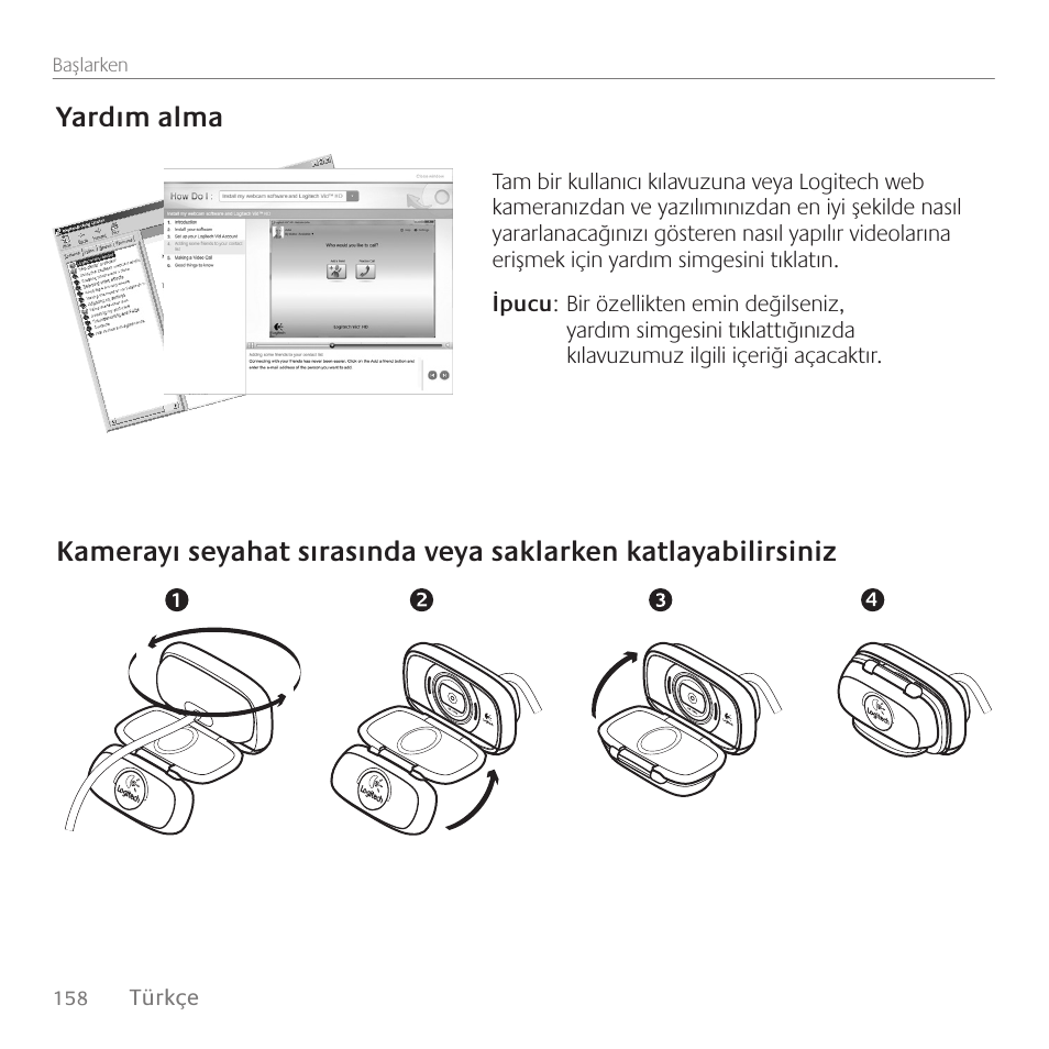 Yardım alma | Logitech C615 User Manual | Page 158 / 172