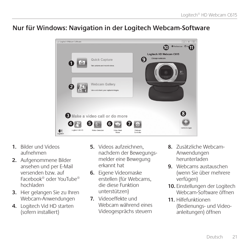Logitech C615 User Manual | Page 21 / 172