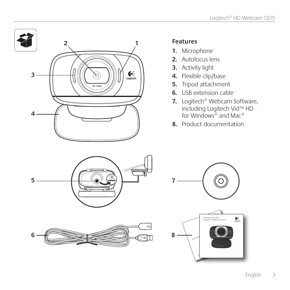 Logitech C615 User Manual | Page 3 / 172