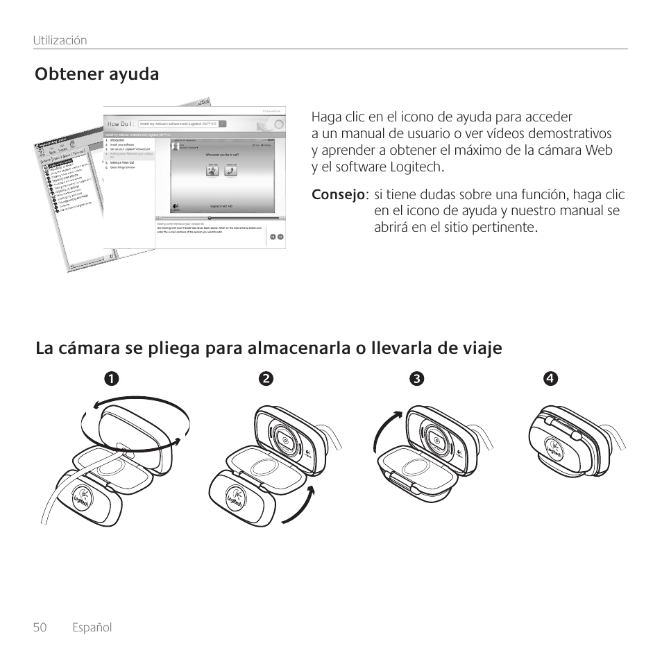 Obtener ayuda | Logitech C615 User Manual | Page 50 / 172