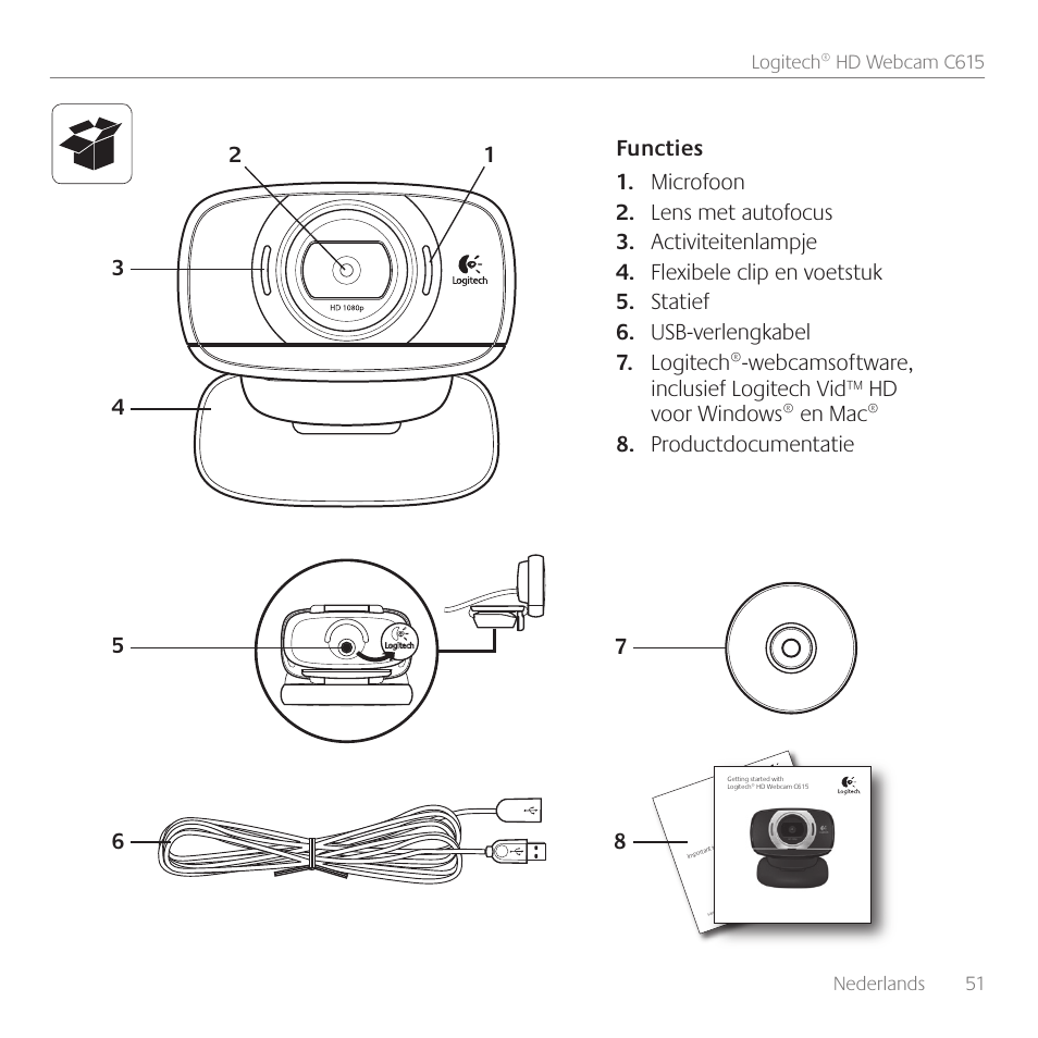 Logitech C615 User Manual | Page 51 / 172