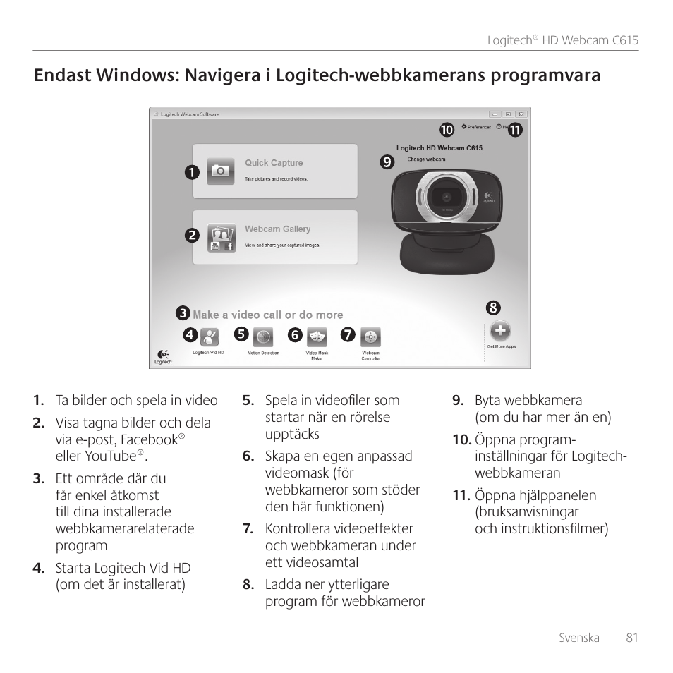 Logitech C615 User Manual | Page 81 / 172