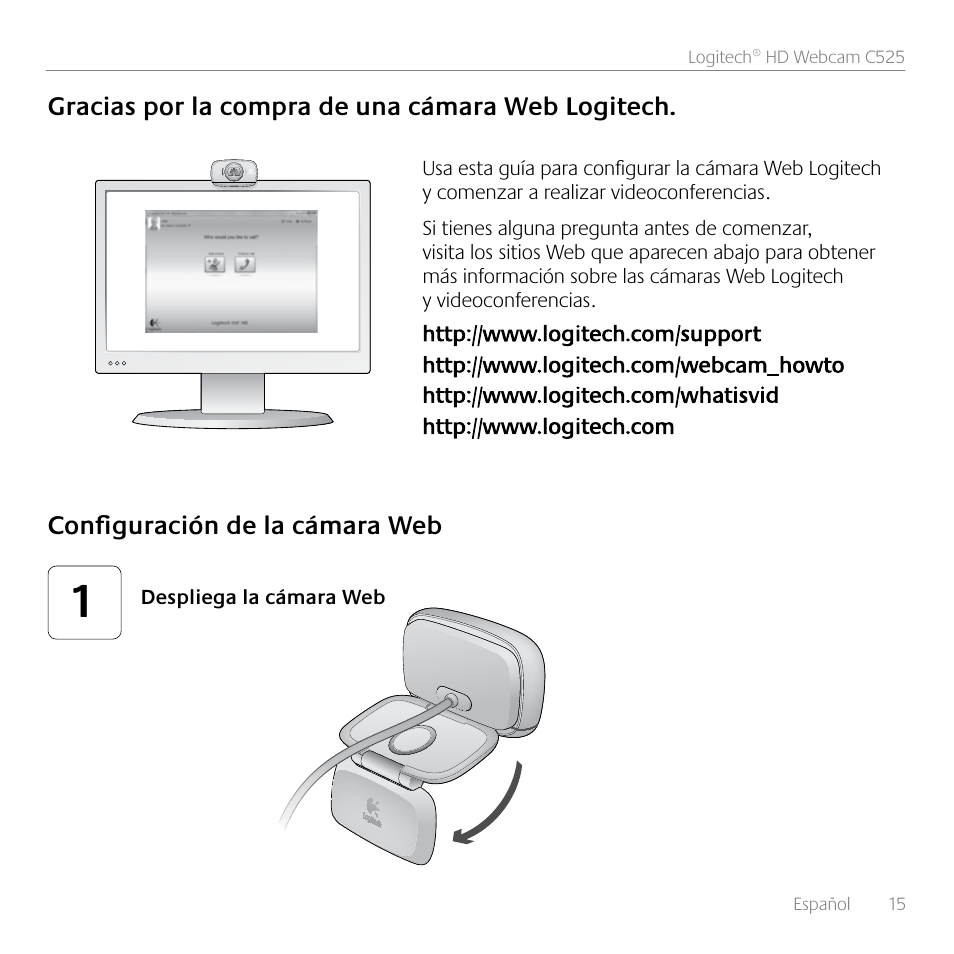 Logitech HD C525 User Manual | Page 15 / 48