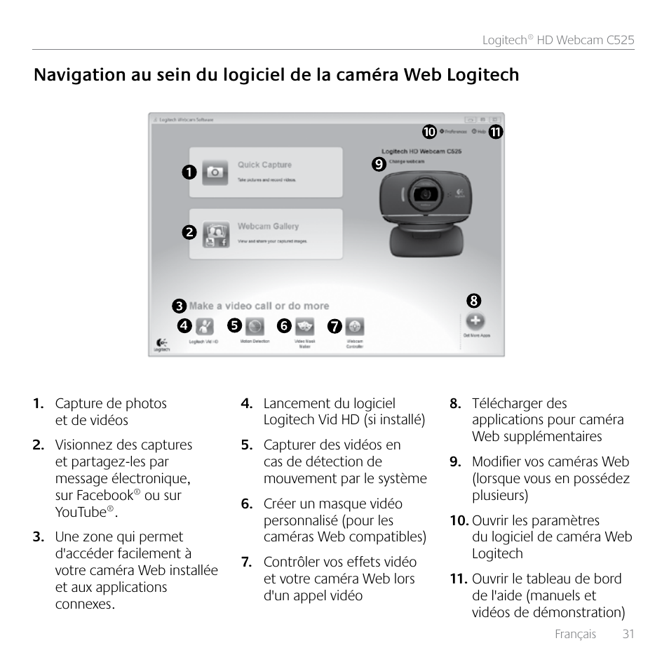 Logitech HD C525 User Manual | Page 31 / 48