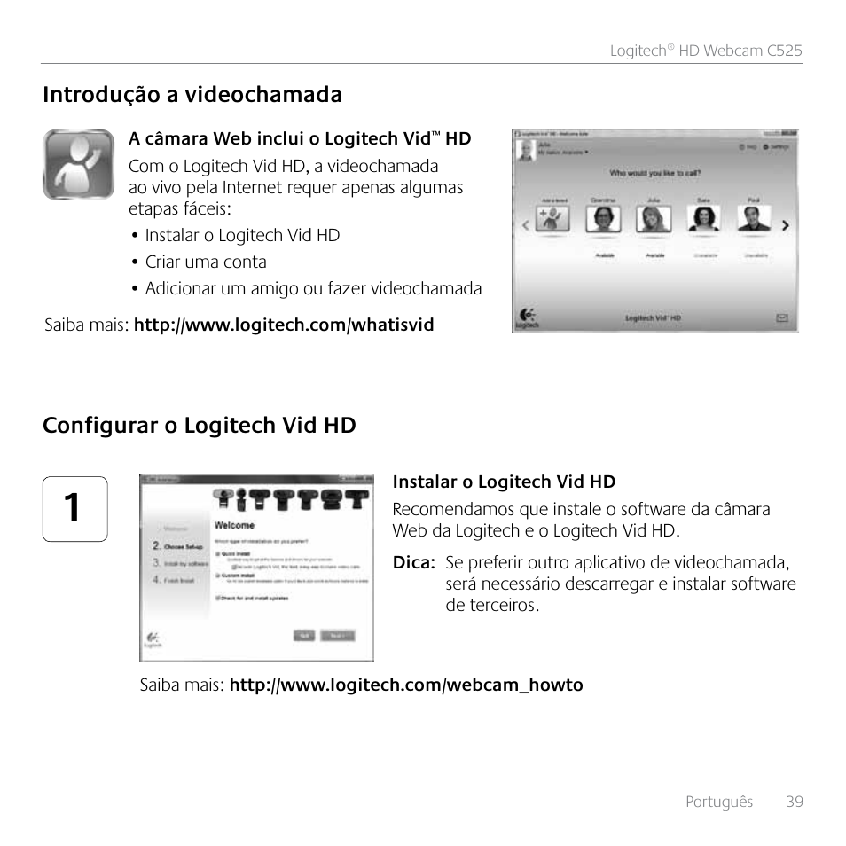 Logitech HD C525 User Manual | Page 39 / 48