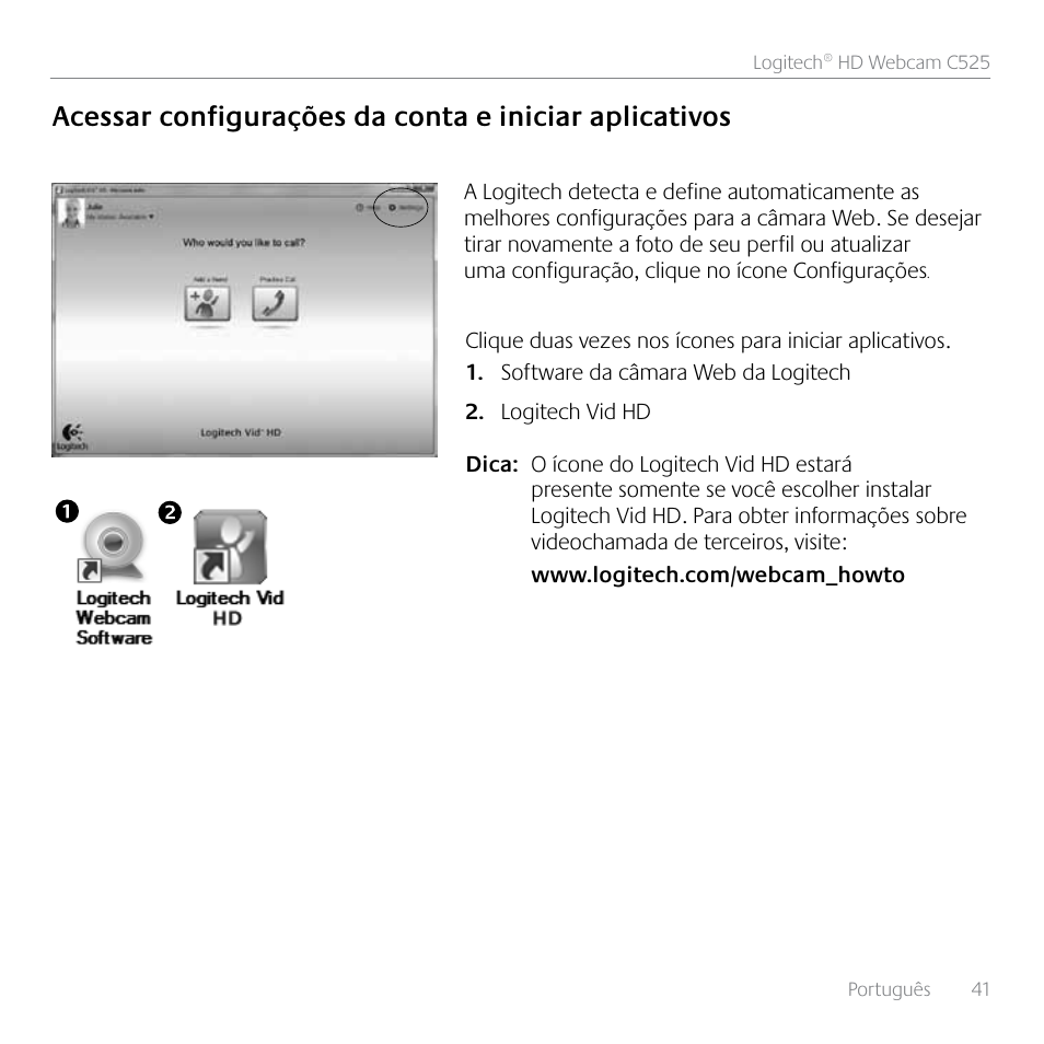 Logitech HD C525 User Manual | Page 41 / 48