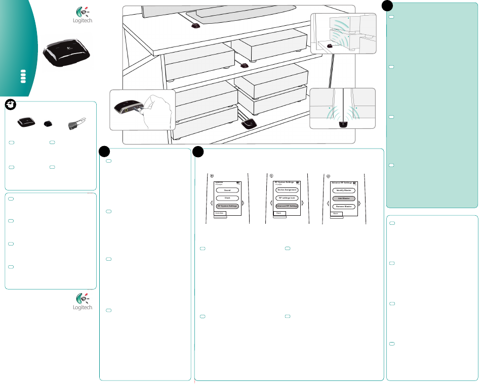 Logitech, Harmony 900 rf system, Guida rapida | Logitech Harmony RF System 900 User Manual | Page 2 / 2