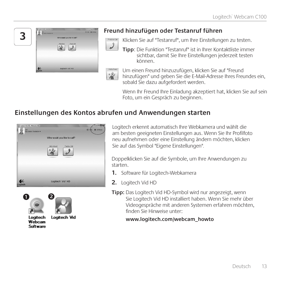 Logitech C100 User Manual | Page 13 / 132