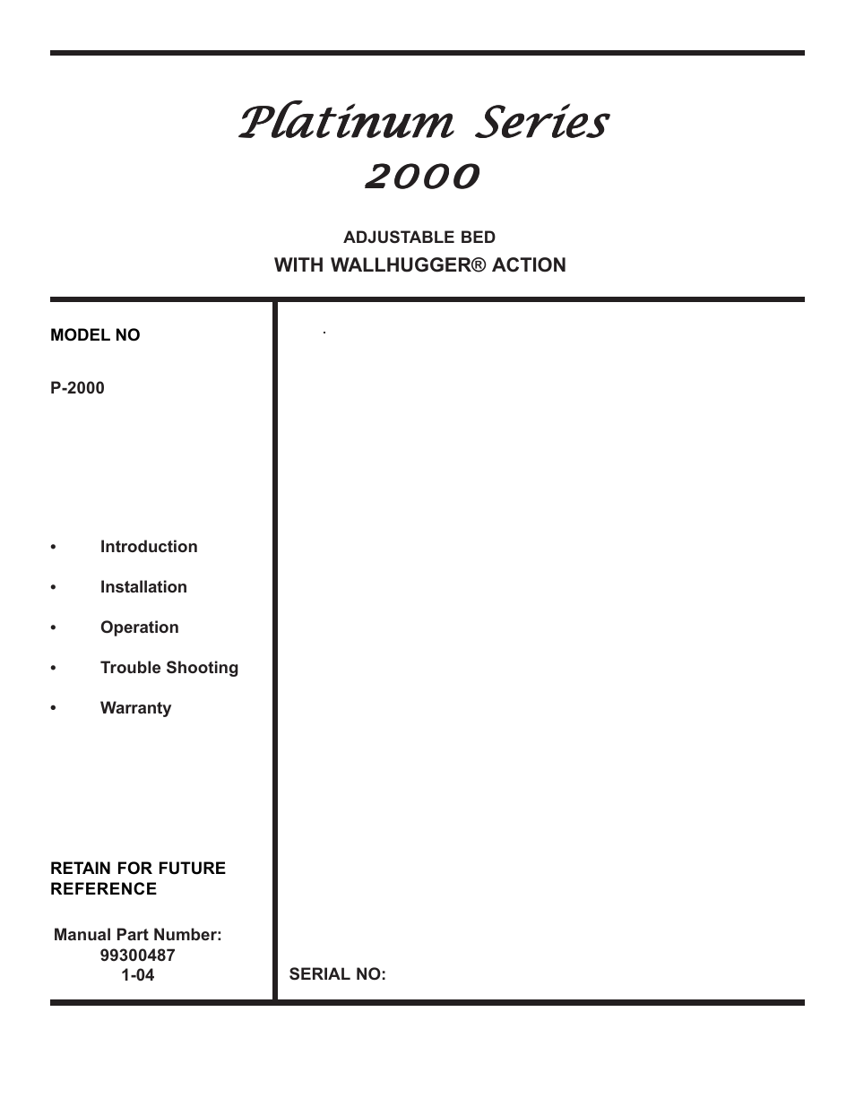 Leggett & Platt P-2000 User Manual | 11 pages