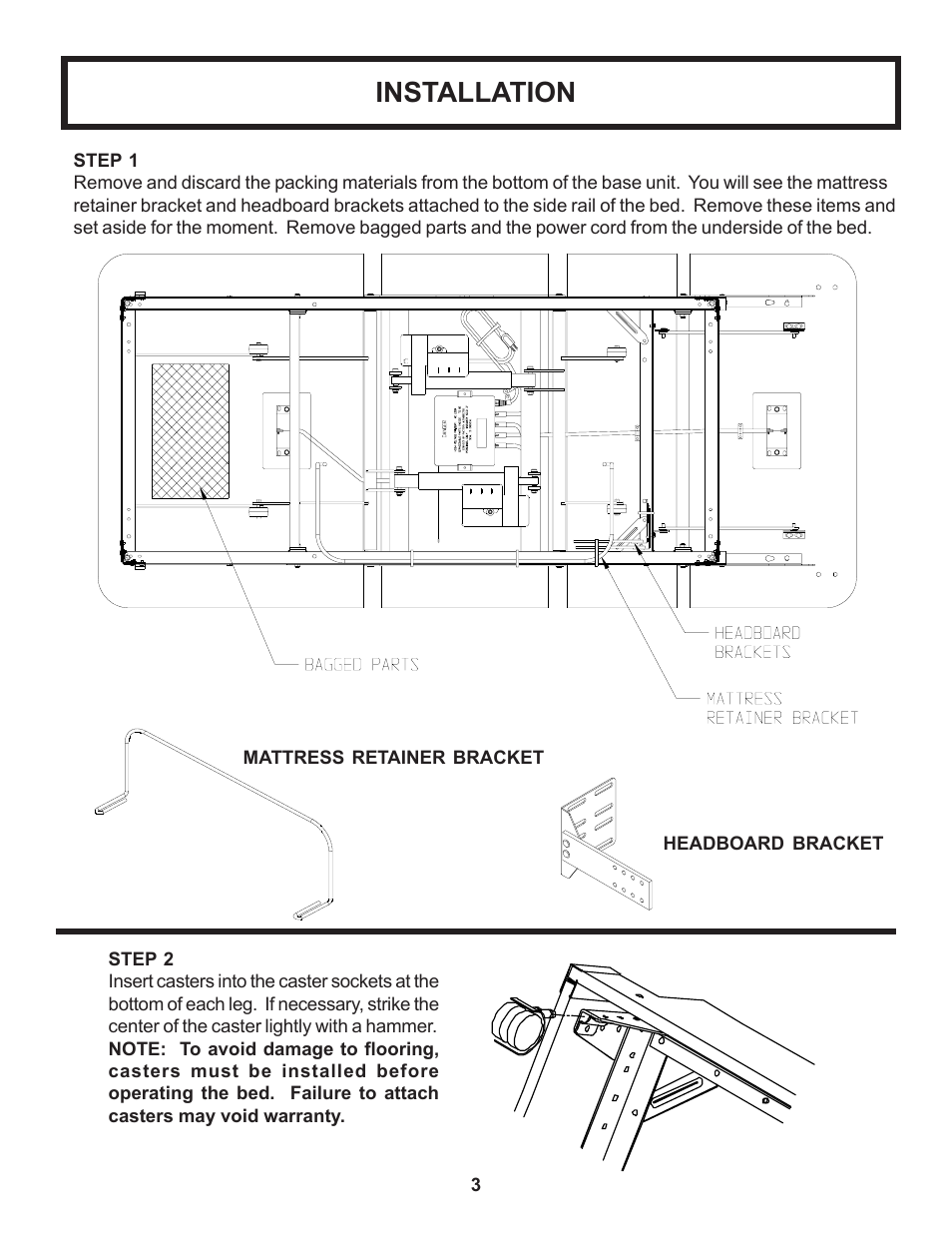 Installation | Leggett & Platt P-2000 User Manual | Page 4 / 11