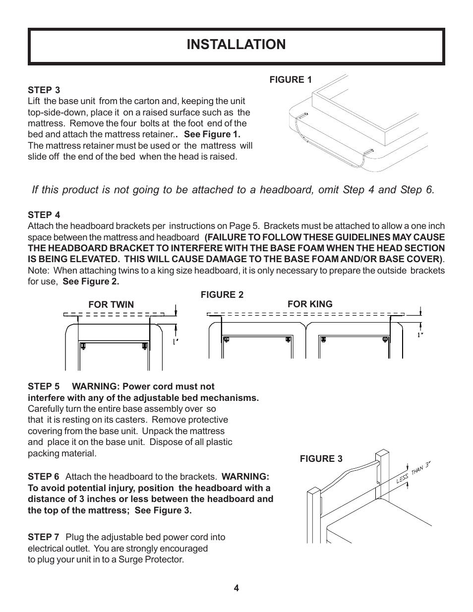 Installation | Leggett & Platt P-2000 User Manual | Page 5 / 11