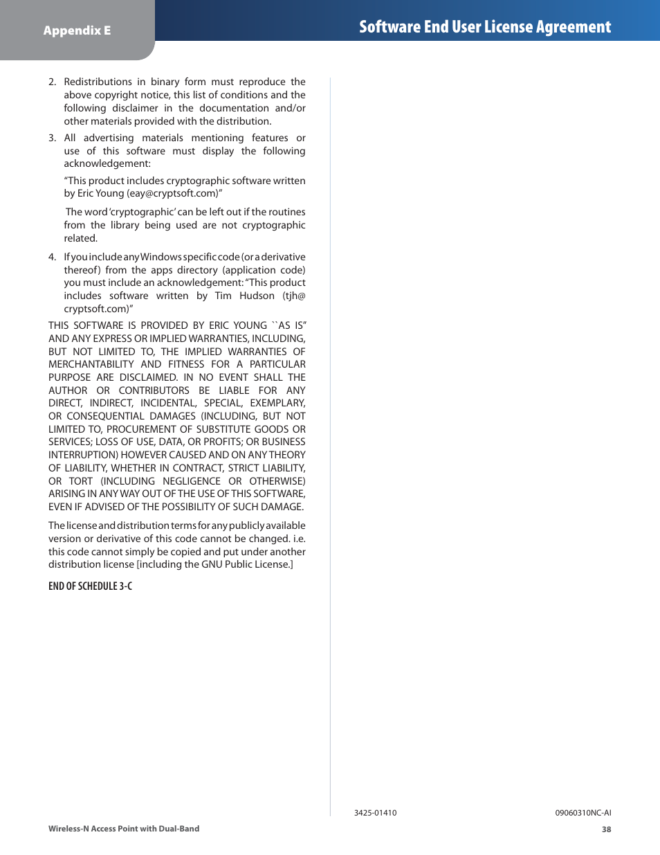 Software end user license agreement | Linksys WAP610N User Manual | Page 41 / 41