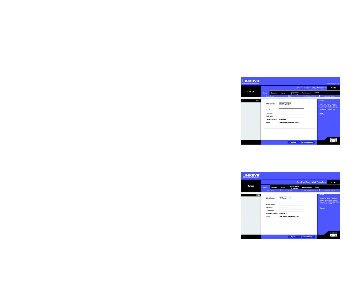 The setup tab - ddns | Linksys RT31P2-NA User Manual | Page 24 / 81