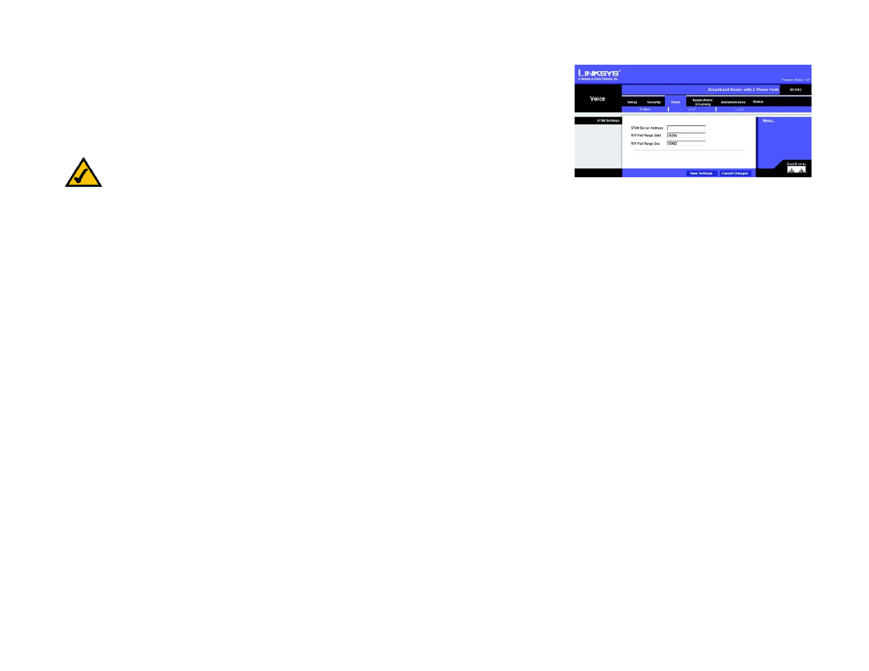 The voice tab - system | Linksys RT31P2-NA User Manual | Page 31 / 81