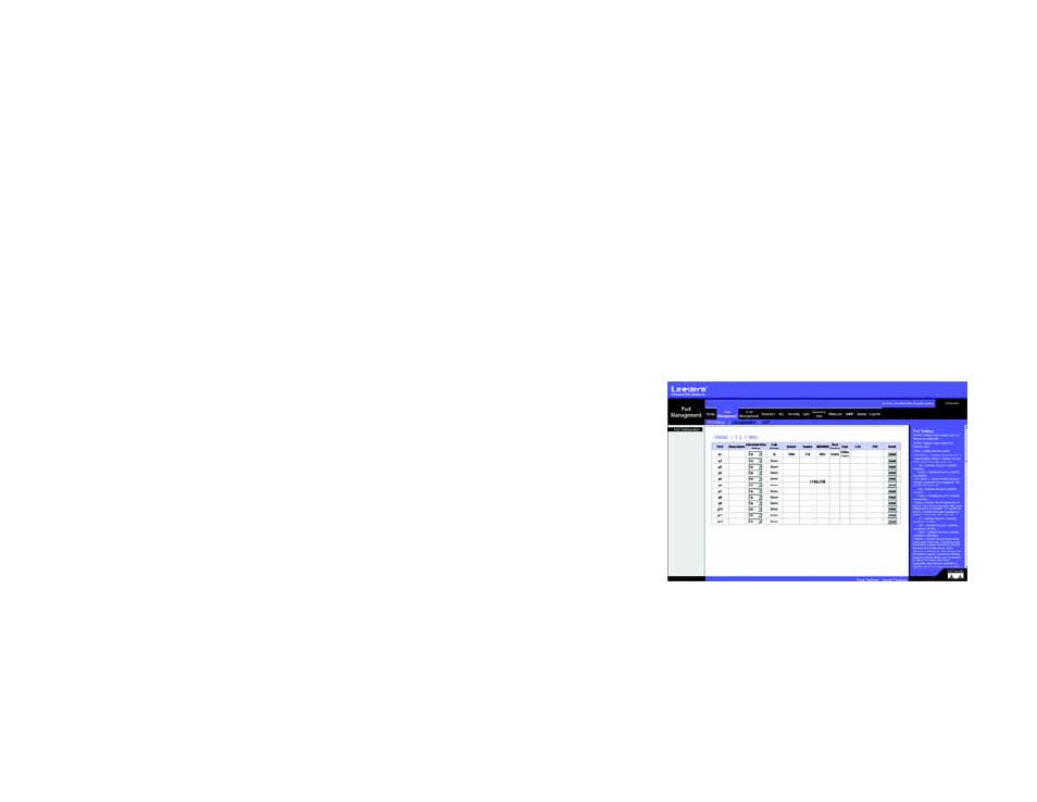 Port management tab - port settings | Linksys SRW2024 User Manual | Page 46 / 134