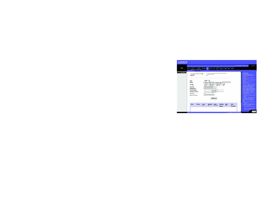 Acl tab - ip based acl | Linksys SRW2024 User Manual | Page 63 / 134