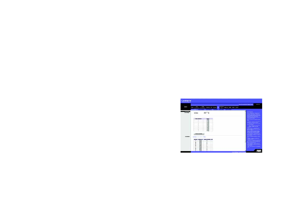 Qos tab - cos settings | Linksys SRW2024 User Manual | Page 73 / 134