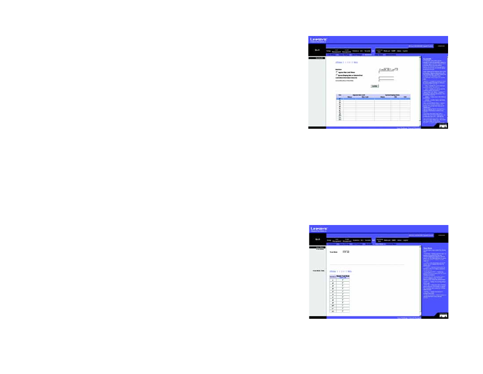Qos tab - bandwidth, Qos tab - basic mode | Linksys SRW2024 User Manual | Page 75 / 134