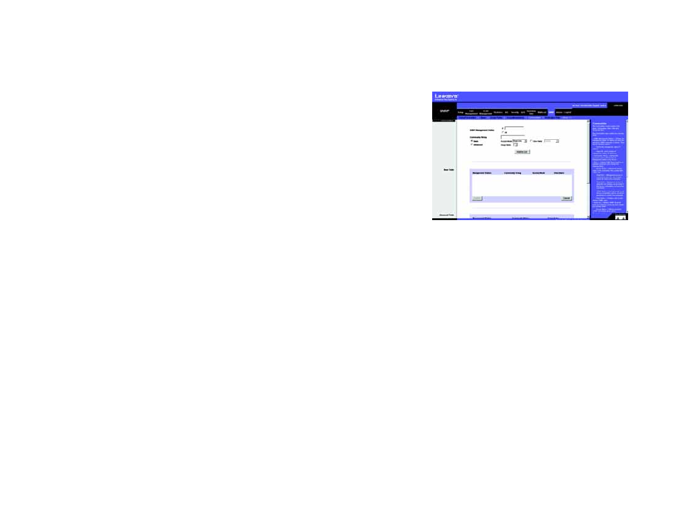 Snmp tab - communities | Linksys SRW2024 User Manual | Page 92 / 134