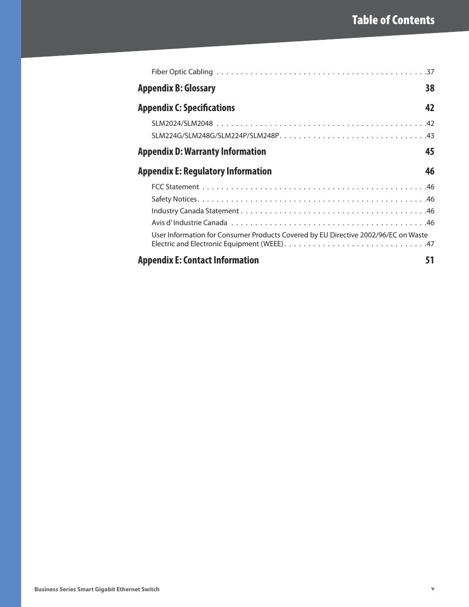 Linksys Business Smart Gigabit Ethernet Switch SLM2048 User Manual | Page 5 / 56