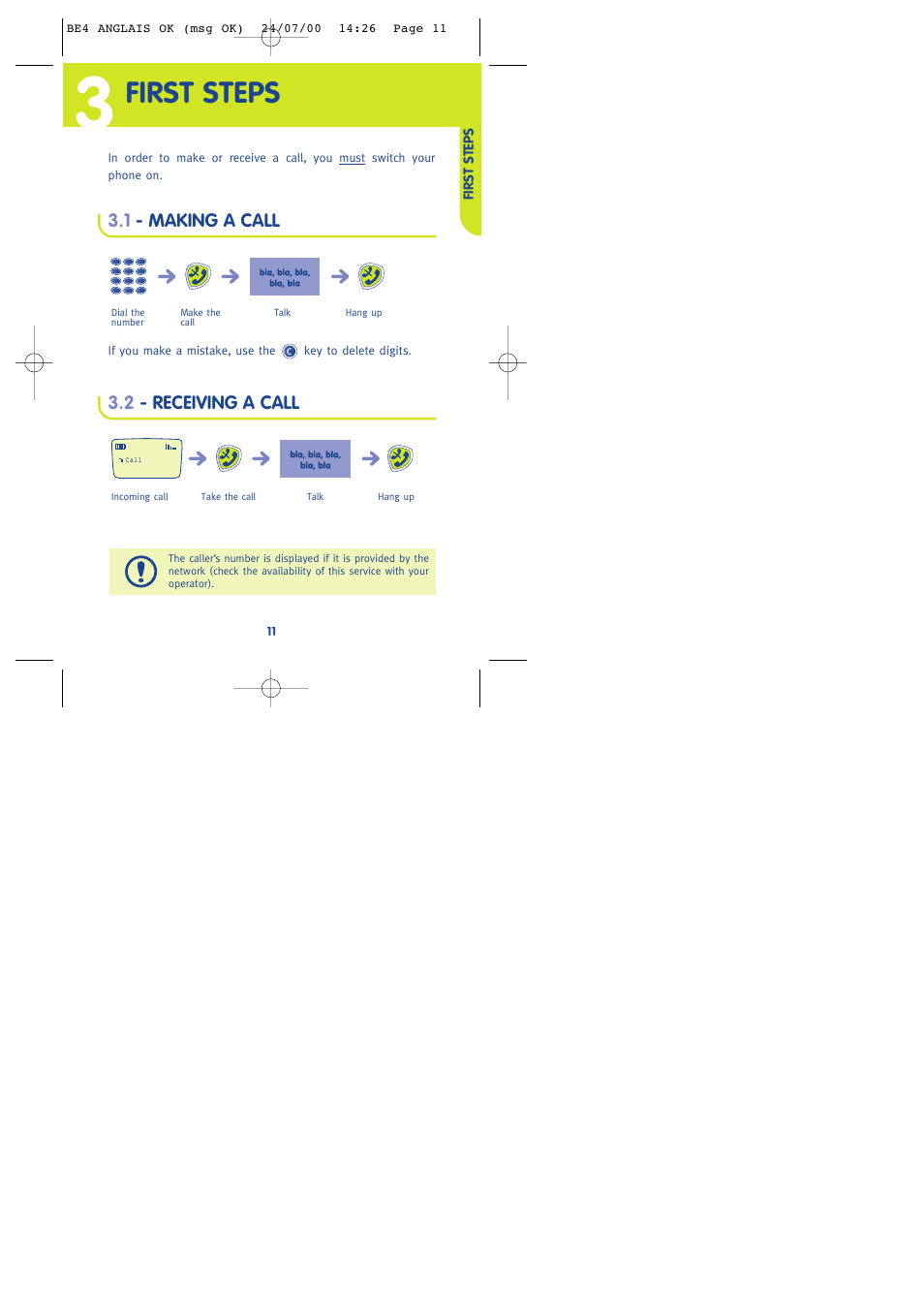 First steps | Alcatel One Touch 301 User Manual | Page 13 / 64