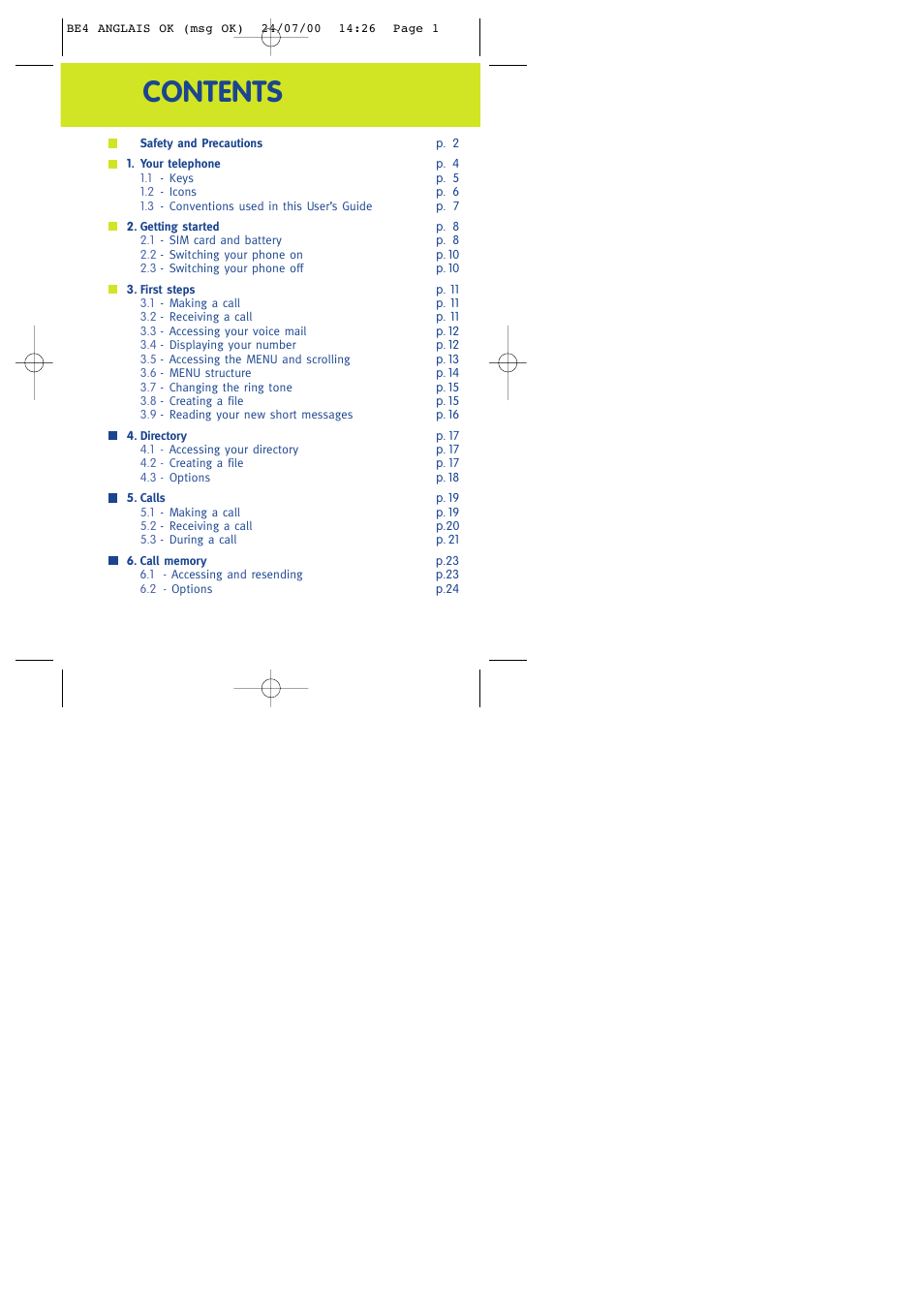 Alcatel One Touch 301 User Manual | Page 2 / 64