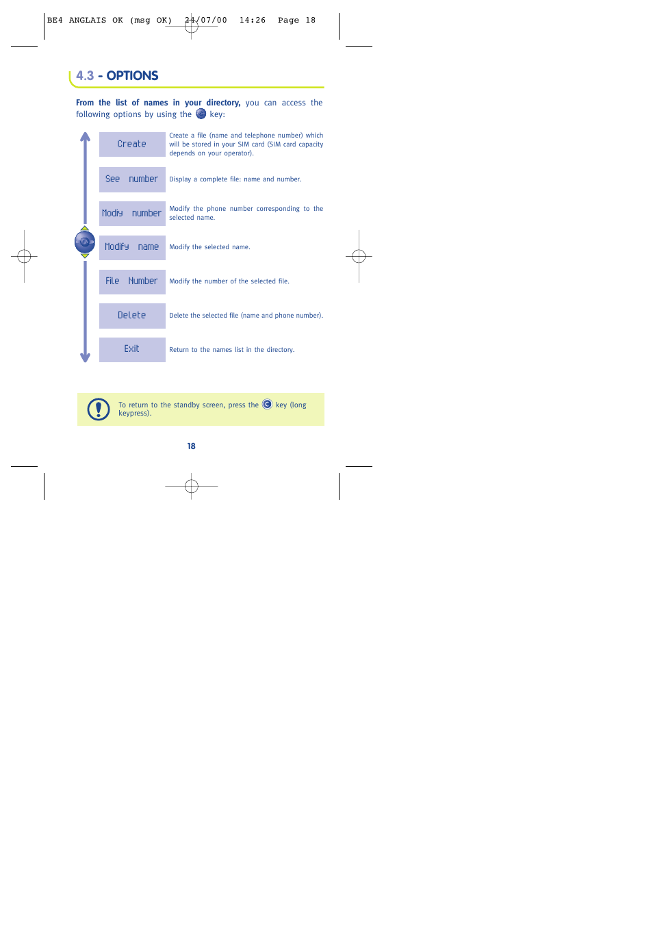 3 - options | Alcatel One Touch 301 User Manual | Page 20 / 64