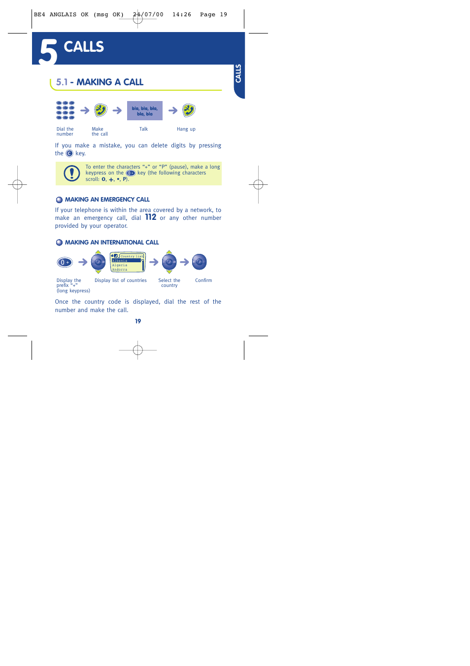 Calls, 1 - making a call | Alcatel One Touch 301 User Manual | Page 21 / 64