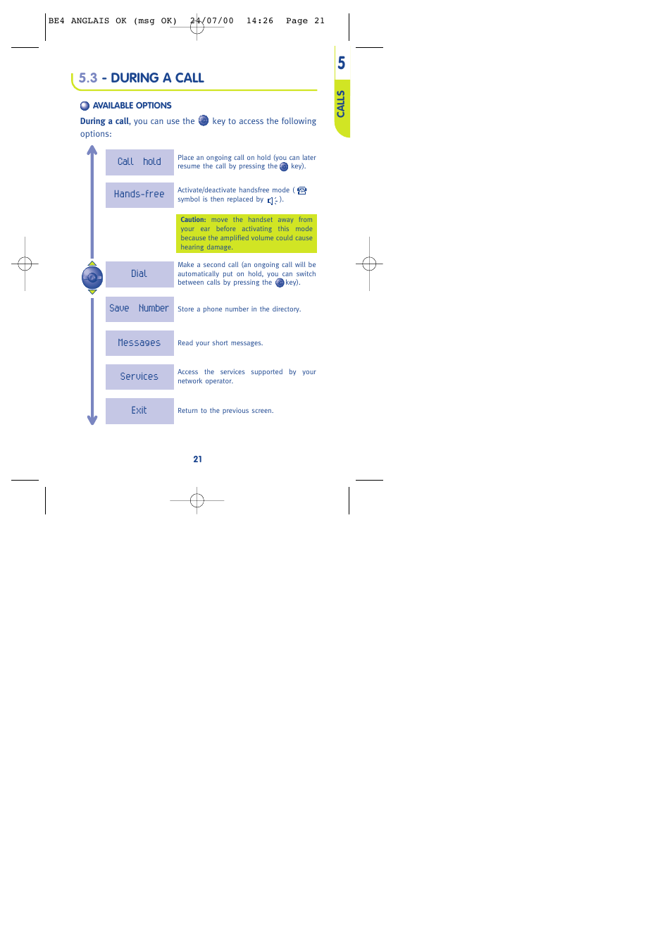 3 - during a call | Alcatel One Touch 301 User Manual | Page 23 / 64