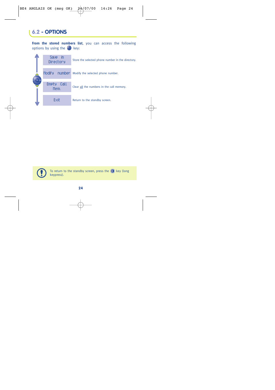 2 - options | Alcatel One Touch 301 User Manual | Page 26 / 64