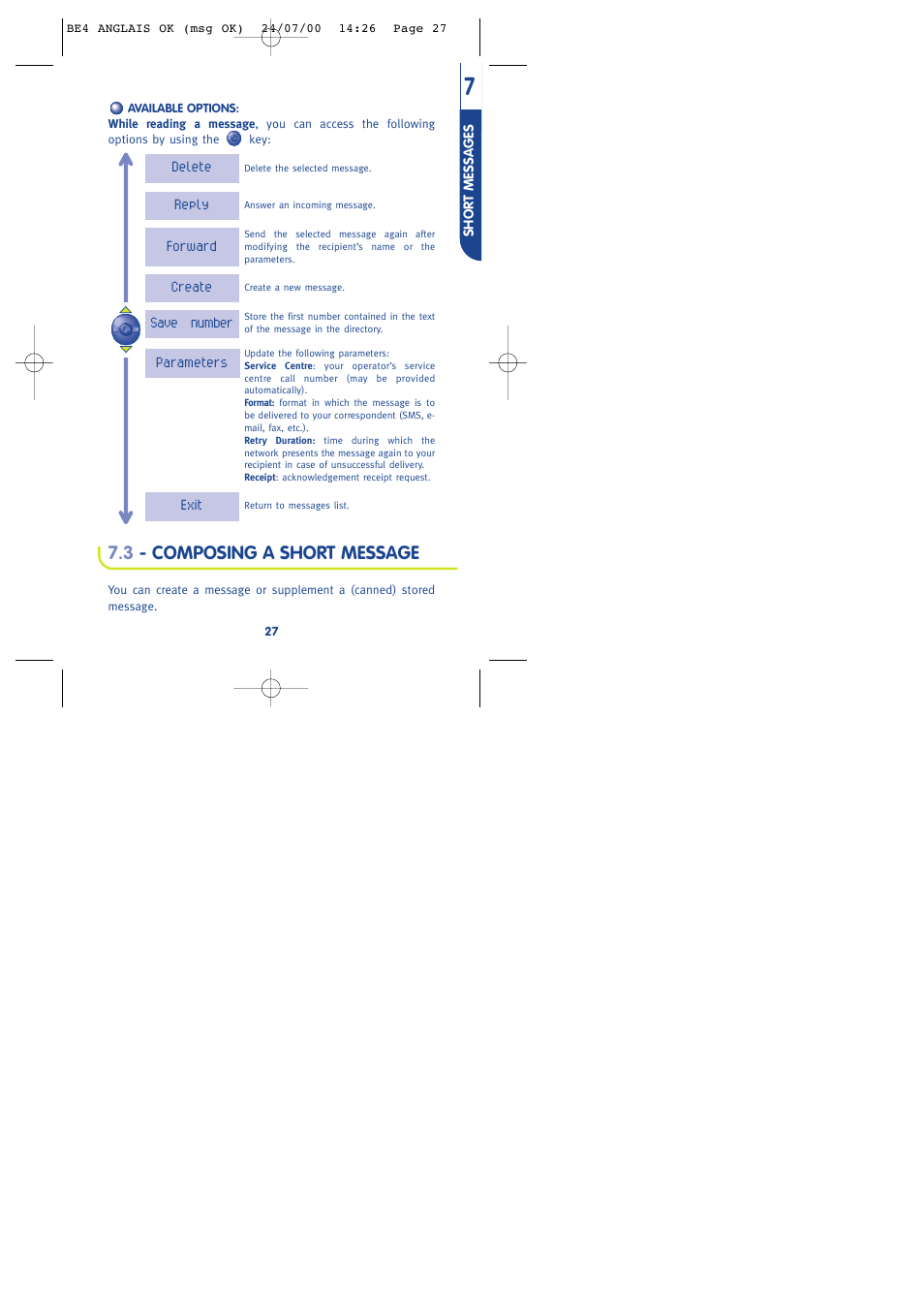 3 - composing a short message | Alcatel One Touch 301 User Manual | Page 29 / 64