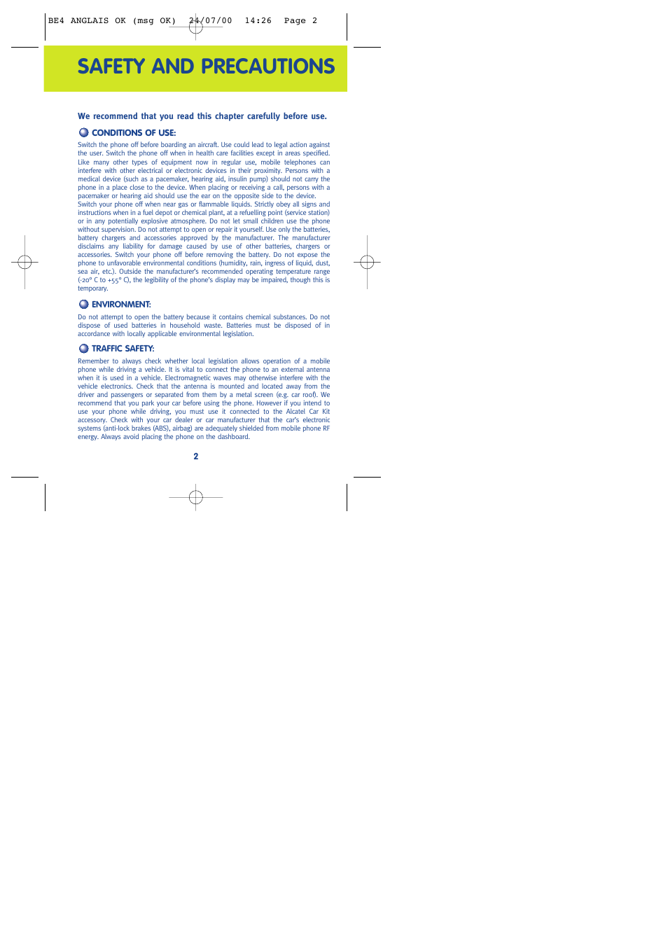 Safety and precautions | Alcatel One Touch 301 User Manual | Page 4 / 64