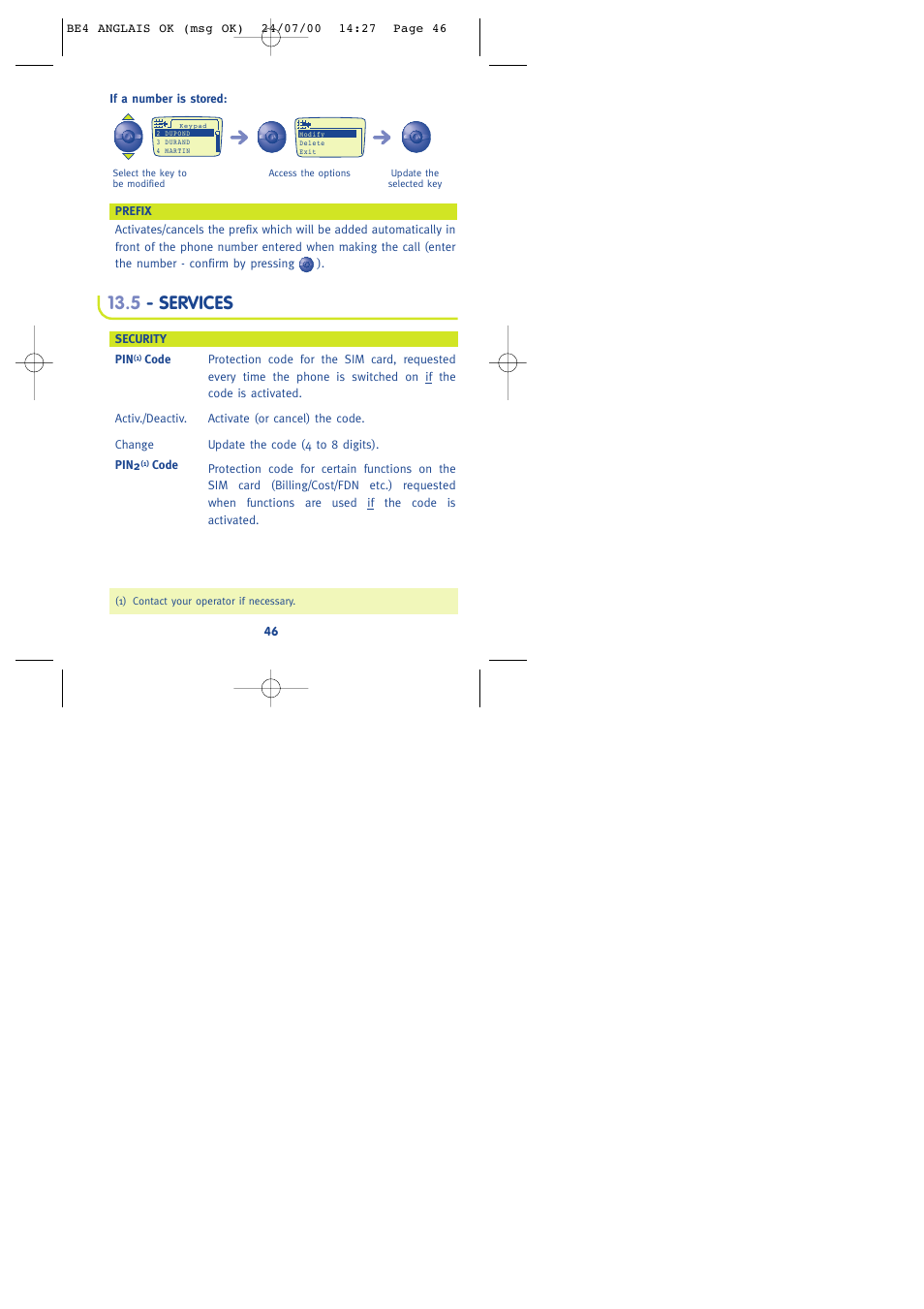 5 - services | Alcatel One Touch 301 User Manual | Page 48 / 64