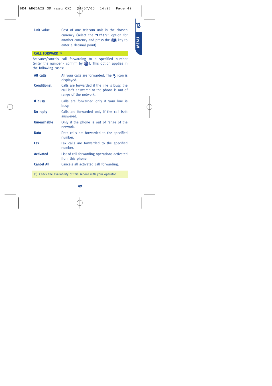 Alcatel One Touch 301 User Manual | Page 51 / 64