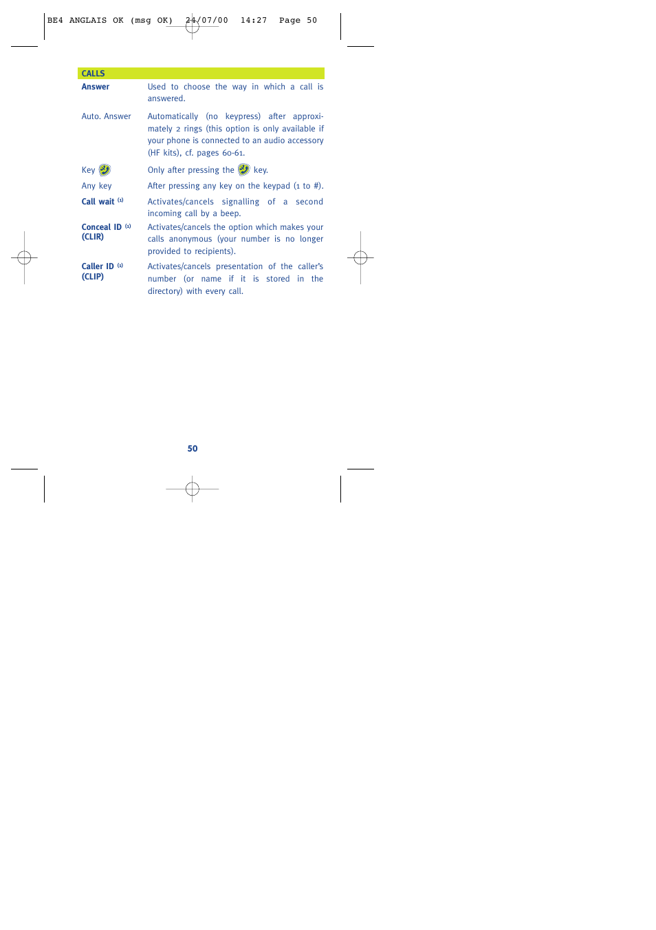 Alcatel One Touch 301 User Manual | Page 52 / 64