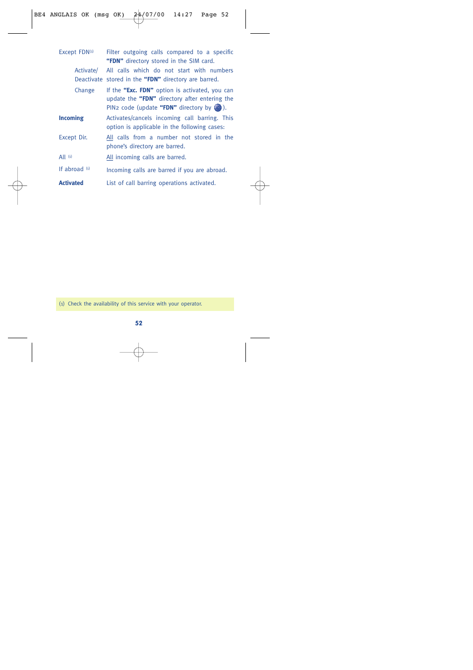 Alcatel One Touch 301 User Manual | Page 54 / 64