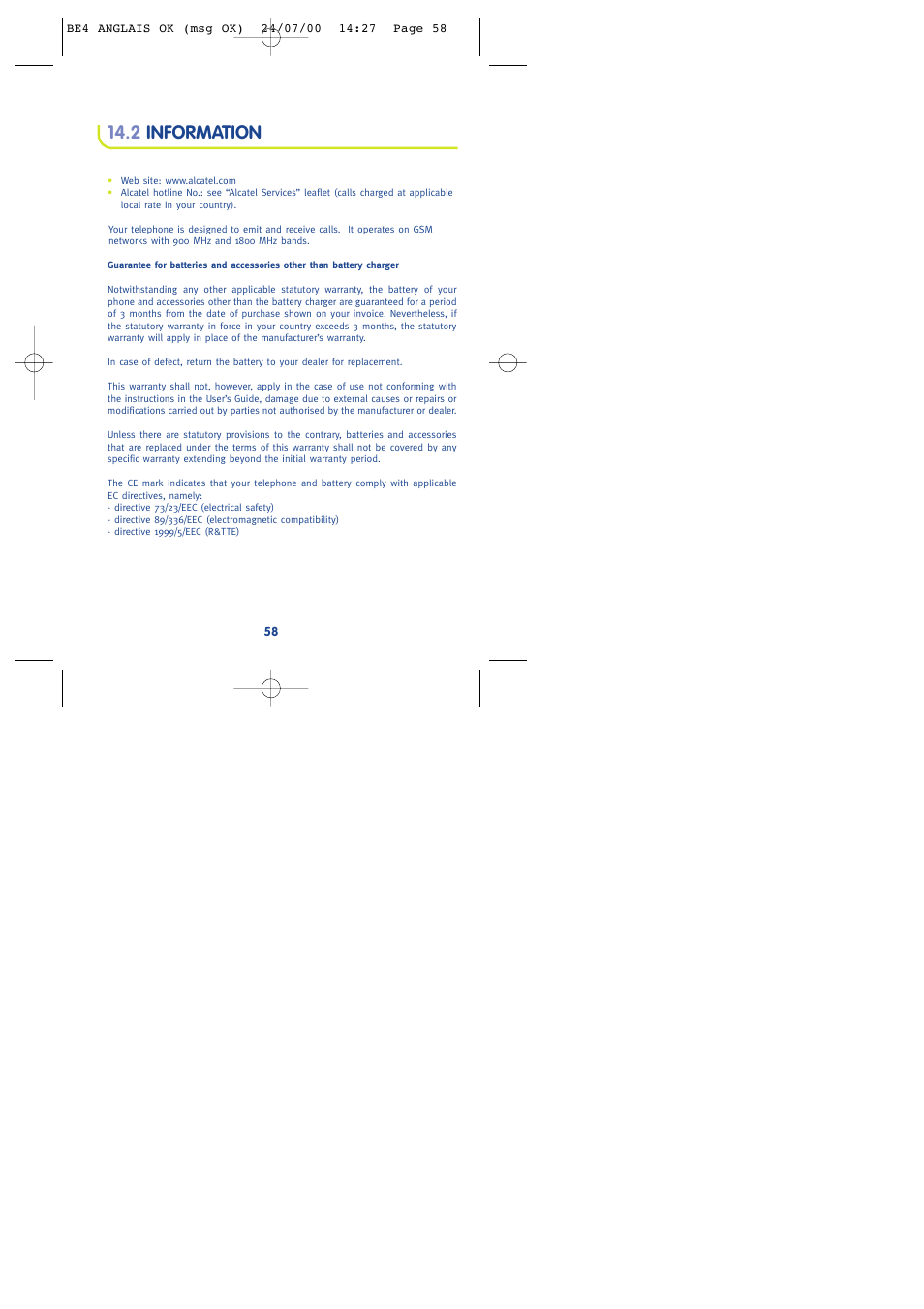2 information | Alcatel One Touch 301 User Manual | Page 60 / 64