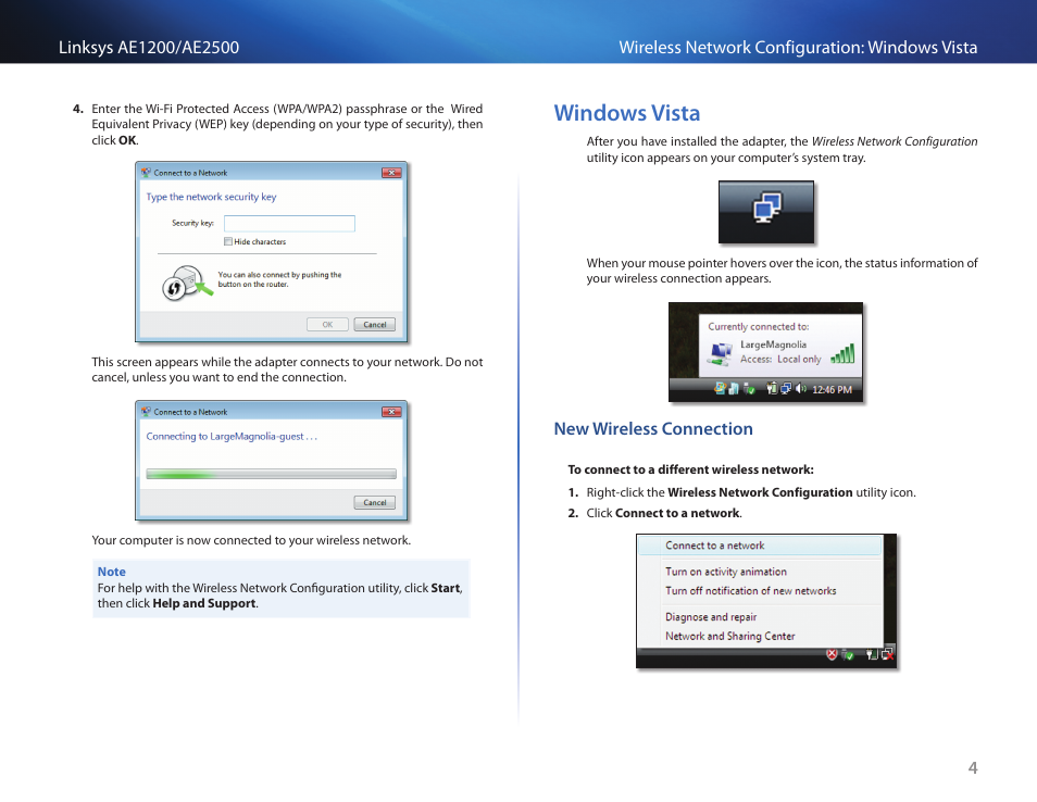 Windows﻿vista, Windows vista | Linksys USB NETWORK ADAPTER AE2500 User Manual | Page 6 / 14