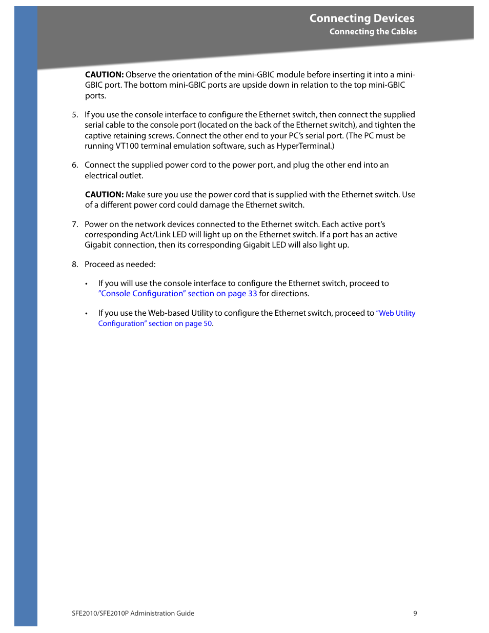 Connecting devices | Linksys SFE2010 User Manual | Page 12 / 67