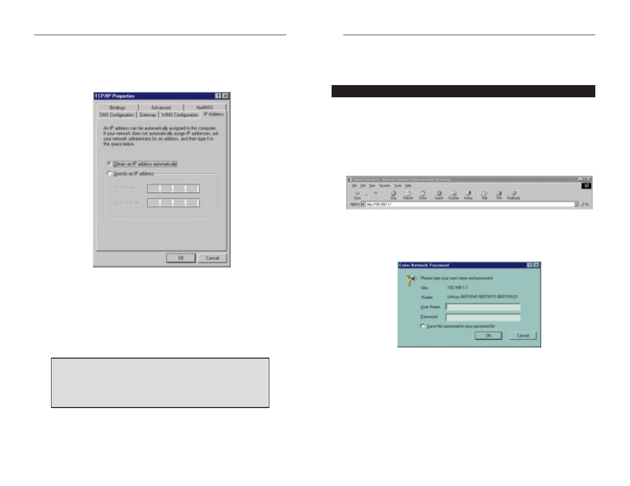 The cable/dsl router’s web-based utility | Linksys BEFSRU31 User Manual | Page 22 / 39