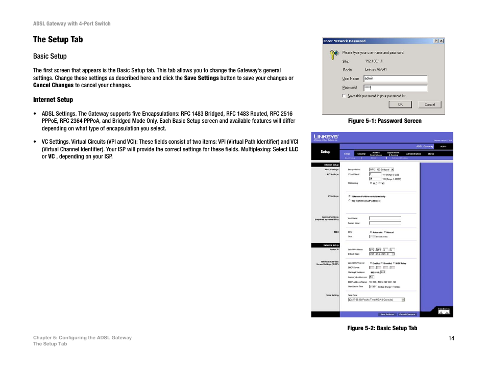 The setup tab | Linksys AG041 (EU) User Manual | Page 21 / 80