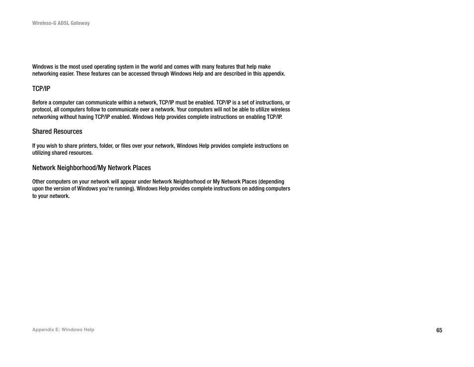 Appendix e: windows help | Linksys AG041 (EU) User Manual | Page 72 / 80
