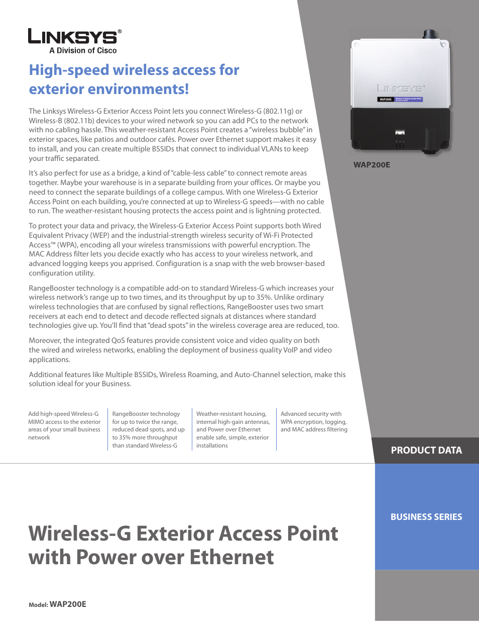 Linksys WAP200E User Manual | 3 pages