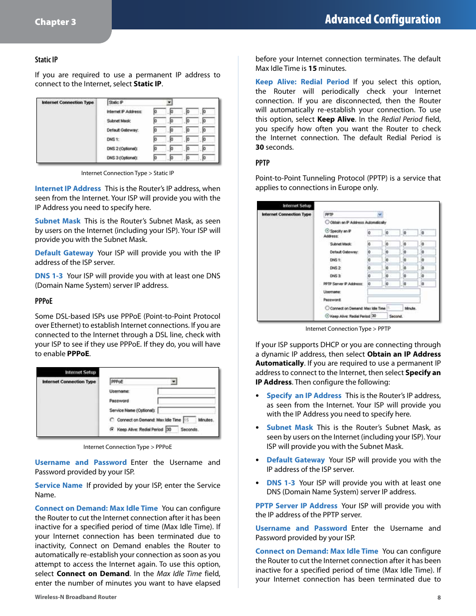 Advanced configuration | Linksys IWIRELESS-N WRT160N User Manual | Page 9 / 168