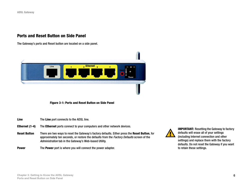 Chapter 3: getting to know the adsl gateway | Linksys AG300 User Manual | Page 12 / 78