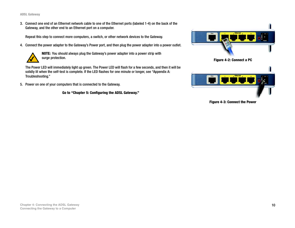 Figure 4-2: connect a pc, Figure 4-3: connect the power | Linksys AG300 User Manual | Page 16 / 78